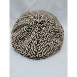 Vtg Jaxon Brown Cabbie Newsboy Hat Driving Herringbone Size Large Mens